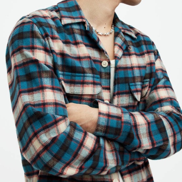 NWT Men’s All Saints Flannel Shirt - Picture 3 of 8